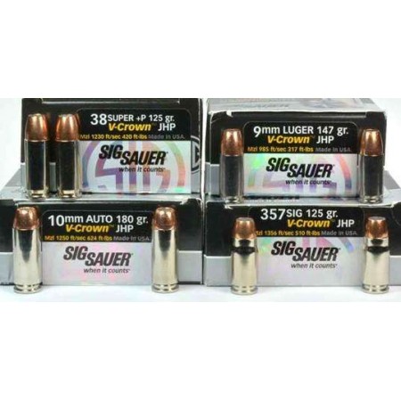 SIERRA BULLETS 9MM .355 125GR JHP SIG V-CROWN 100CT