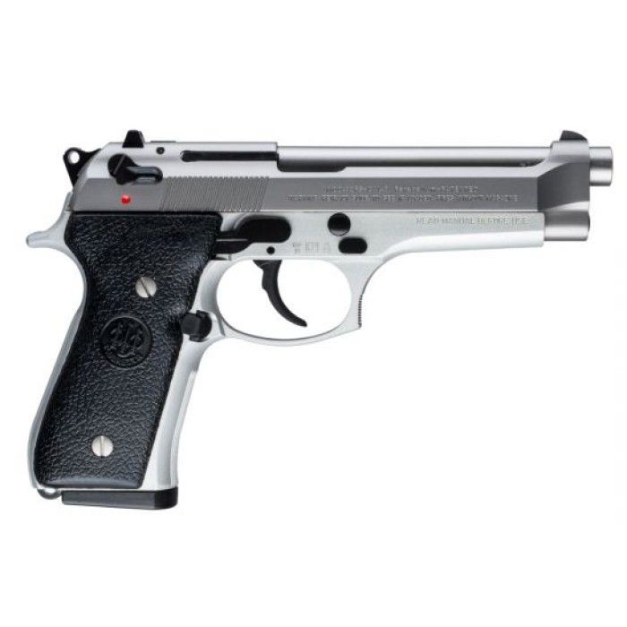 Beretta 92 FS Inox 9mm 10 Round Pistol, Stainless w/ Black - JS92F520