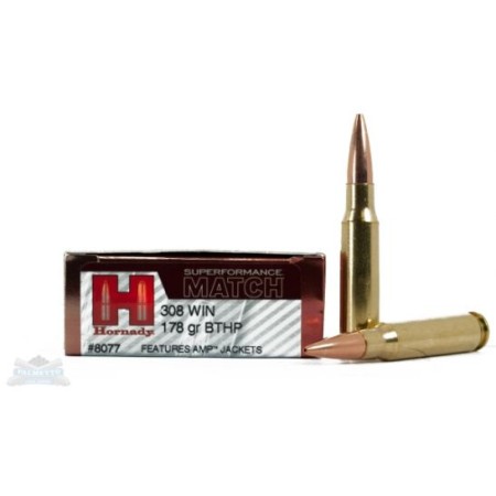 Hornady 308 178gr BTHP Superformance Match Ammunition 20rds- - -8077