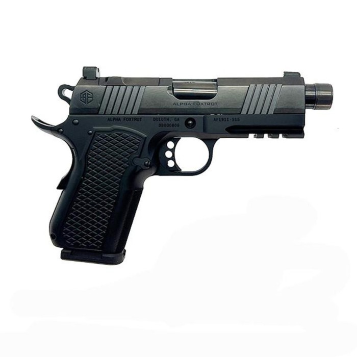 Alpha Foxtrot AF1911-S15 AMBI Safety 9mm 3.5'' 15+1 Bull Ramped Polished DLC Optic Ready Pistol