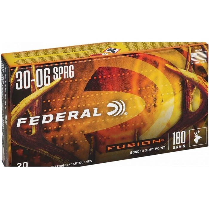 Federal Fusion 30-06 Springfield Ammo 180 Grain Pulymer Tipped