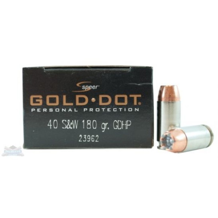 Speer 40 S&W 180gr Gold Dot Ammunition 20rds - 23962