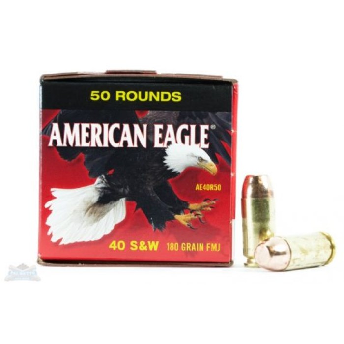 American Eagle 40 S&W 180gr FMJ Ammunition 50rd - AE40R50