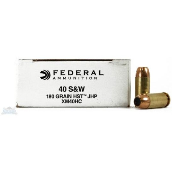 Federal XM40HC Premium 40 Smith & Wesson Jacketed Hollow Point 180 GR 20 Rounds - Brass Casing