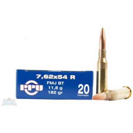 PRVI Partizan 7.62X54R 182gr FMJ Ammunition 20rds - PP76254F