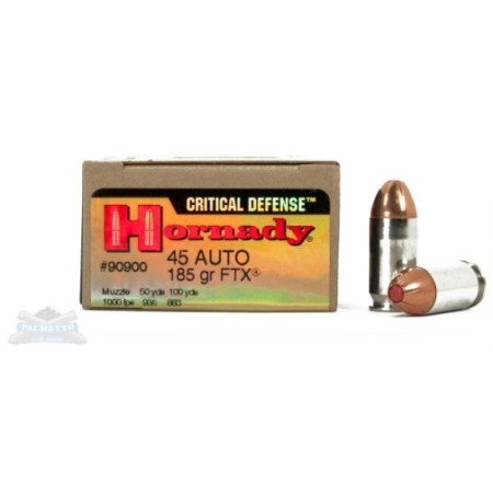 Hornady 45 Auto/ACP 185gr FTX Critical Defense Ammunition 20rds - 90900