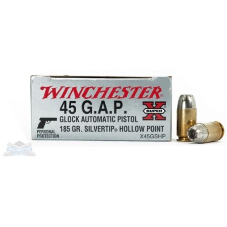 Winchester Super X .45 GAP 185gr Silver Tip HP Ammunition - X45GSHP