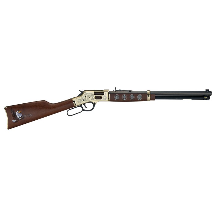 Henry Eagle Scout Centennial Tribute Edition Side Gate Polished Hardened Brass Lever Action Rifle - 44 Magnum - 20in