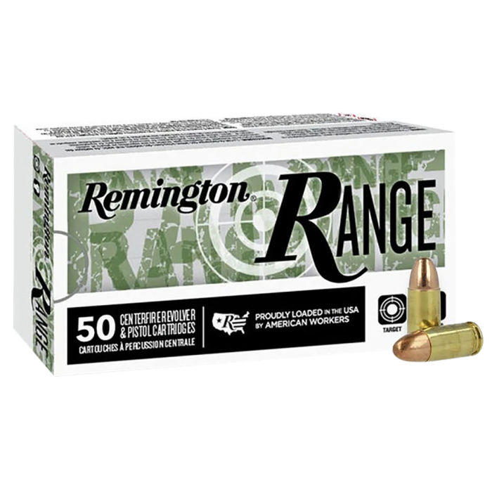 Remington Range 9mm, 124gr, Full Metal Jacket, 50rd Box