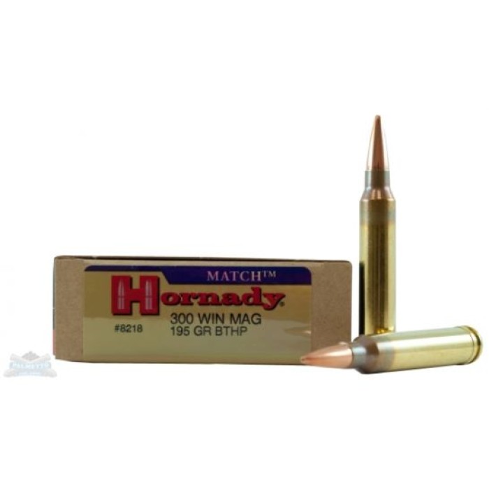 Hornady 300 Win Magnum 195gr BTHP Match Ammunition 20rds - 8218