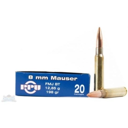 PPU Rifle Ammunition 8mm Mauser 198 GR SP 20/Box PP811