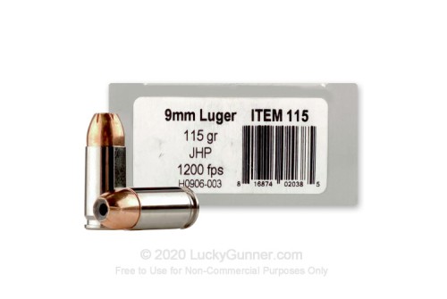 9mm - 115 Grain JHP - Underwood - 20 Rounds