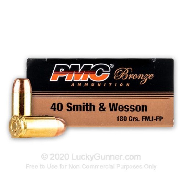 PMC Bronze .40 S&W Handgun Ammo - 180 Grain | FMJ-FP | 1000rd Case