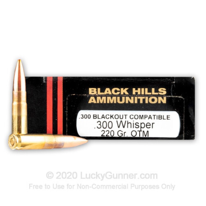 300 AAC Blackout - 220 Grain OTM Subsonic - Black Hills - 20 Rounds