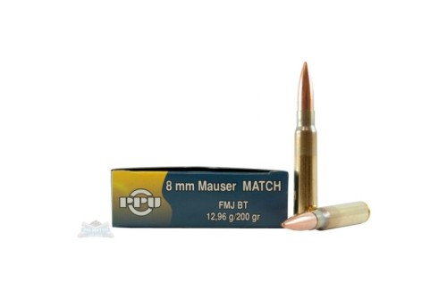 8mm Mauser - 200 Grain FMJBT - PPU Match - 20 Rounds