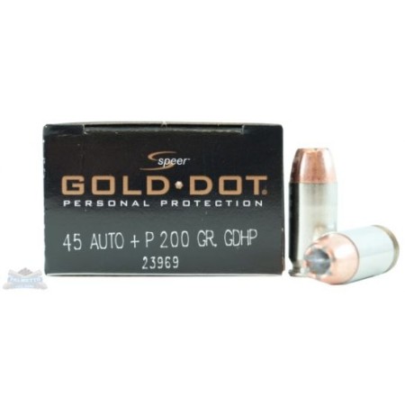 Speer 45 Auto/ACP+P 200gr Gold Dot Ammunition 20rds - 23969