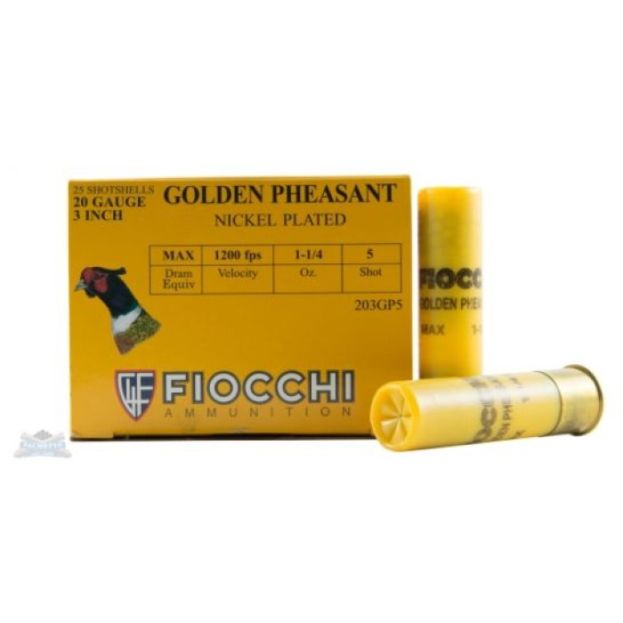 Fiocchi 20ga 3" 1-1/4oz #5 Golden Pheasant Shotshell Ammunition 25rds - 203GP5