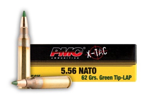 Pmc X-Tac Rifle Ammunition 5.56 Nato 62 GR Green Tip 1000/Ct Case (50-20/Ct Boxes) 556KC