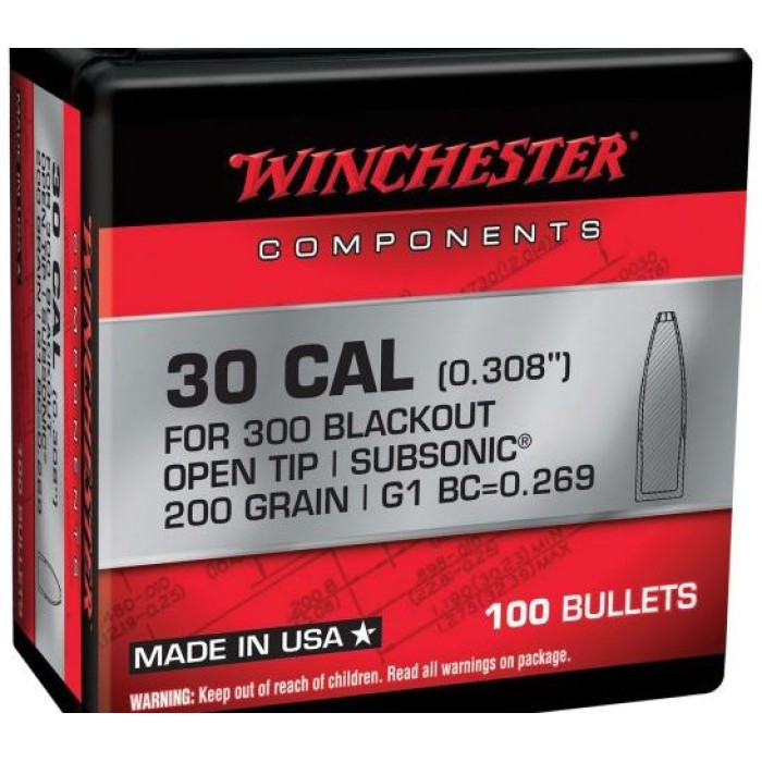 Centerfire Open Tip 200 gr 300 AAC Blackout Rifle Ammo - 100 Round Box