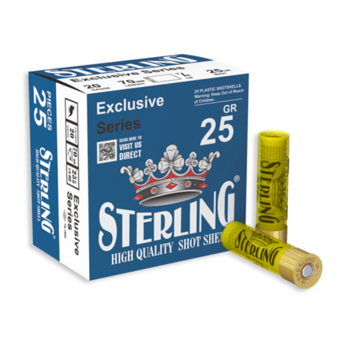 Sterling Exclusive 20 Gauge 25 GR #8 25 Box BOX25 UPC: 8698779960902