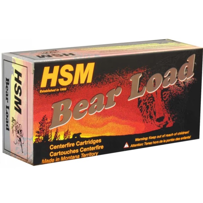 HSM BEAR LOAD 45-70 350GR JFP RIFLE AMMUNITION 20rd BOX