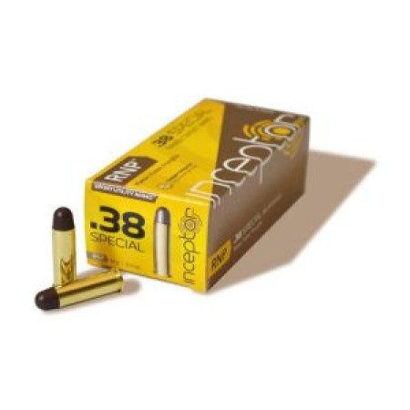 PolyCase Ammo 38SPLRNPBR50 Inceptor 38 Special 84 GR Round Nose 50 Bx/ 20 Cs - Brass Casing