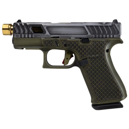 GLOCK 43X GREEN TARPON THREADED GOLD BARREL