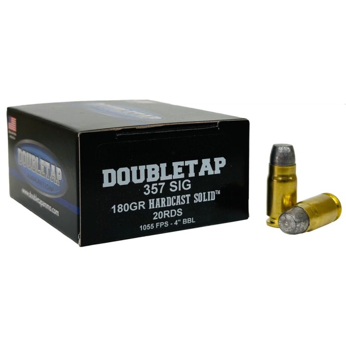 Doubletap 357 Sig Hardcast 180Gr 20/Bx 357S180HC