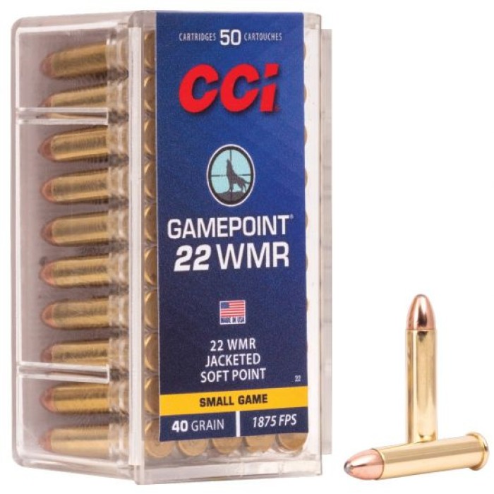 CCI .22 WMR 40gr JSP GamePoint Ammunition 50rds- - 0022