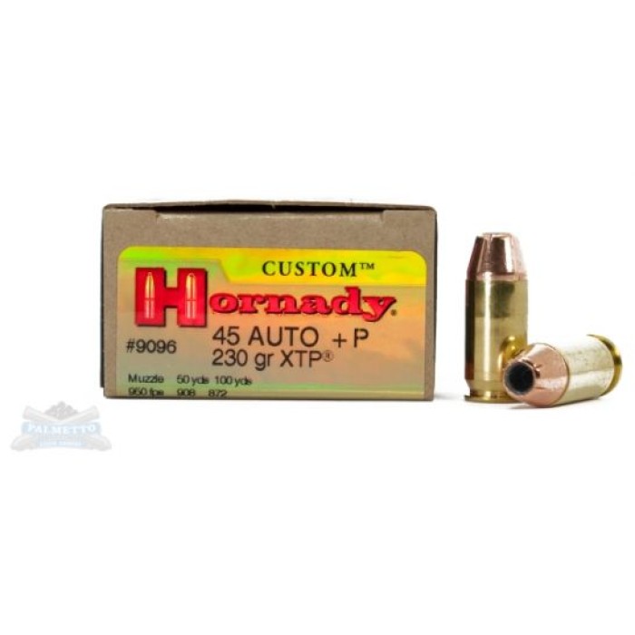 Hornady 45 ACP +P 230 gr XTP Custom Pistol Ammunition 20rds - 9096