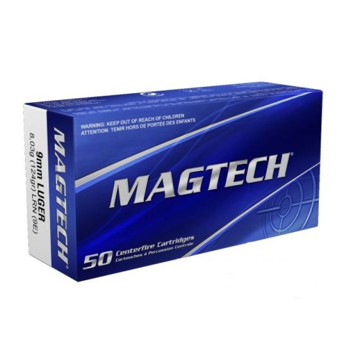 Magtech 9mm Luger 124gr LRN Ammunition 50rds - 9E