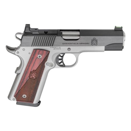 Springfield Armory PX9118LAOS 1911 Ronin 45 ACP 8+1 4.25" Stainless Steel Barrel Optic Ready Blued Slide Crossed Cannon Wood Laminate Grip