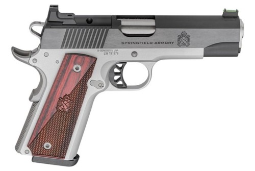 Springfield Armory PX9118LAOS 1911 Ronin 45 ACP 8+1 4.25" Stainless Steel Barrel Optic Ready Blued Slide Crossed Cannon Wood Laminate Grip