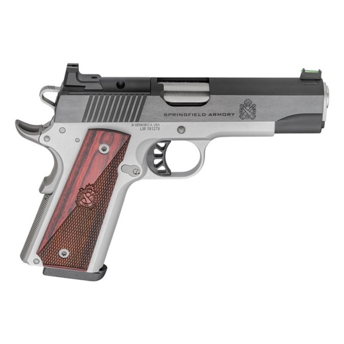 Springfield Armory PX9118LAOS 1911 Ronin 45 ACP 8+1 4.25" Stainless Steel Barrel Optic Ready Blued Slide Crossed Cannon Wood Laminate Grip