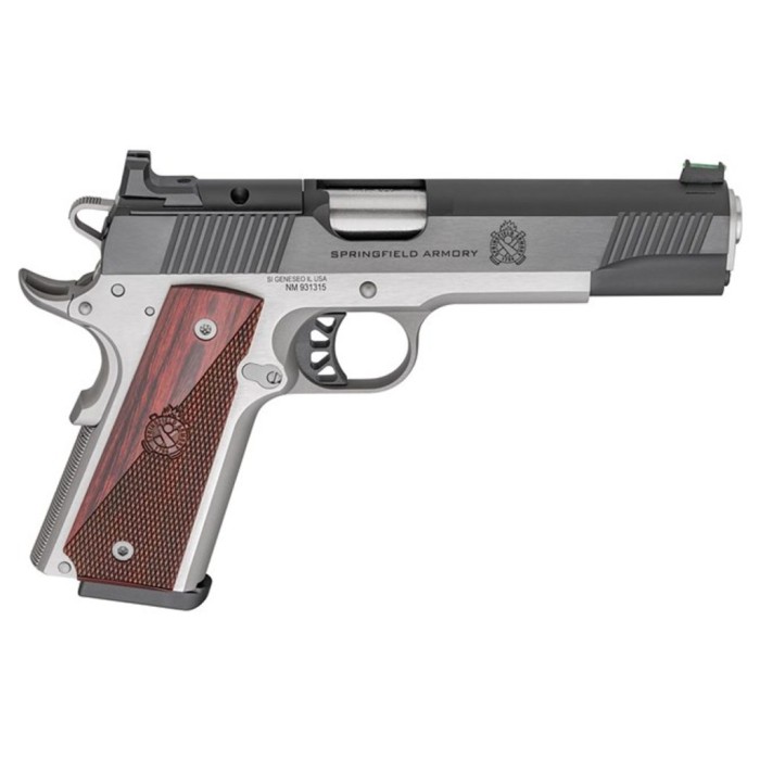 Springfield Armory PX9119LAOS 1911 Ronin 9mm 9+1 5" Stainless Steel Barrel Optic Ready Blued Slide Crossed Cannons Checkered Grip