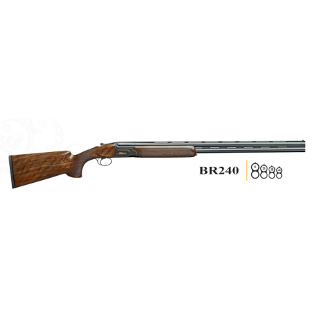 Rizzini USA 3602-1230AC BR240 12 Gauge 30" Nickel Chrome Steel Receiver Engraved Grade 2.5 Turkish Walnut Wood Stock