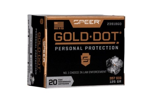 Speer Gold Dot 125 gr Hollow Point .357 Sig Ammo, 20/box - 23918GD