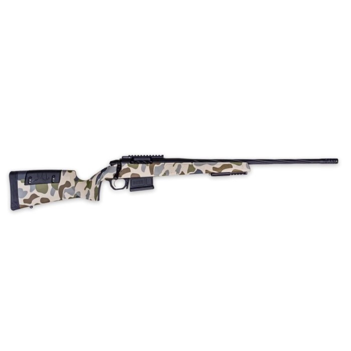 Weatherby 307 308 Winchester, 22" Threaded Barrel, Custom HUSH Camo, Black Rec, 5rd