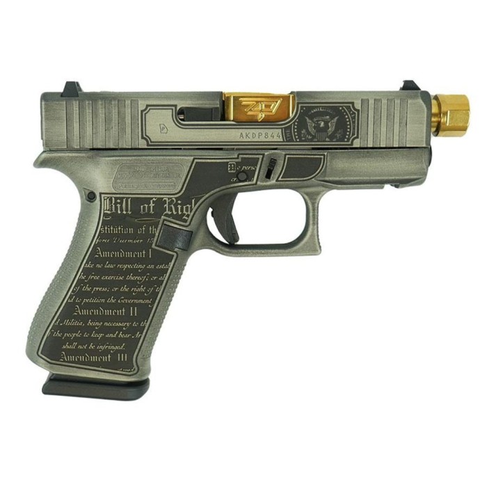 GLOCK G43X 9mm Luger 3.9in 10rd Trump Gold Barrel Edition Semi-Automatic Pistol (UX4350201FRMODTGB)