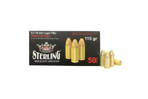 Sterling 9mm Luger 115gr FMJ 50-Round