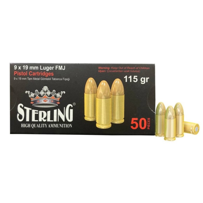 Sterling 9mm Luger 115gr FMJ 50-Round