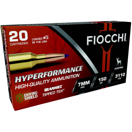 Fiocchi Hyperformance Hunt 7mm PRC, 150 Gr, Rifle Centerfire, Brass Rifle Ammunition, 20 Round, 7PRCTT