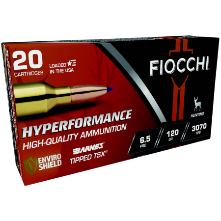 Fiocchi Hyperformance Hunt 6.5 PRC, 120 Gr, Rifle Centerfire, Brass Rifle Ammunition, 20 Round, 65PRCTT