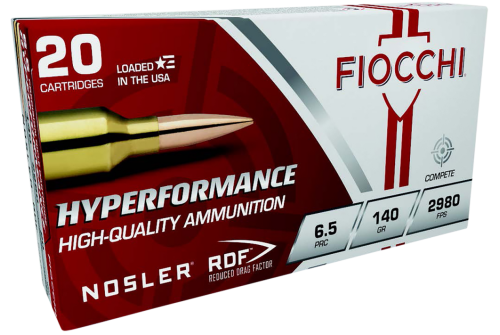 Fiocchi Hyperformance Match 6.5 PRC, 140 Gr, Rifle Centerfire, Brass Rifle Ammunition, 20 Round, 65PRCRD