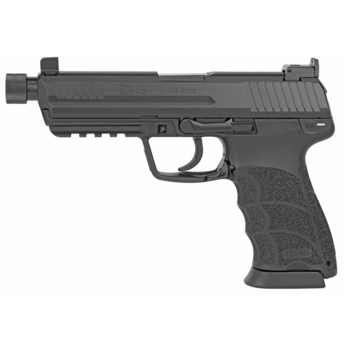 HK HK45 Tactical V7 LEM 45 ACP, 5.2" Threaded Barrel, Black, Polymer Frame, 10rd