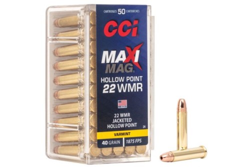 CCI .22 Winchester Magnum Rimfire 40 Grain Jacketed Hollow Point Ammunition 50rds - 0024