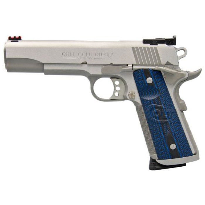 Colt 1911 Gold Cup Trophy 9mm 9+1 Round Semi Auto Hammer Fired Pistol, Brushed Stainless - O5072XE