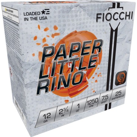 Fiocchi 12 Ga Paper Target Loads 2 3/4inch 1 oz #7.5 Lead 25 Shell