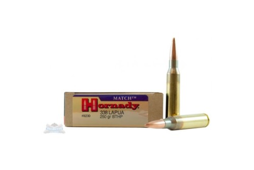 Hornady 338 Lapua Magnum 250gr BTHP Match Ammunition 20rds - 8230