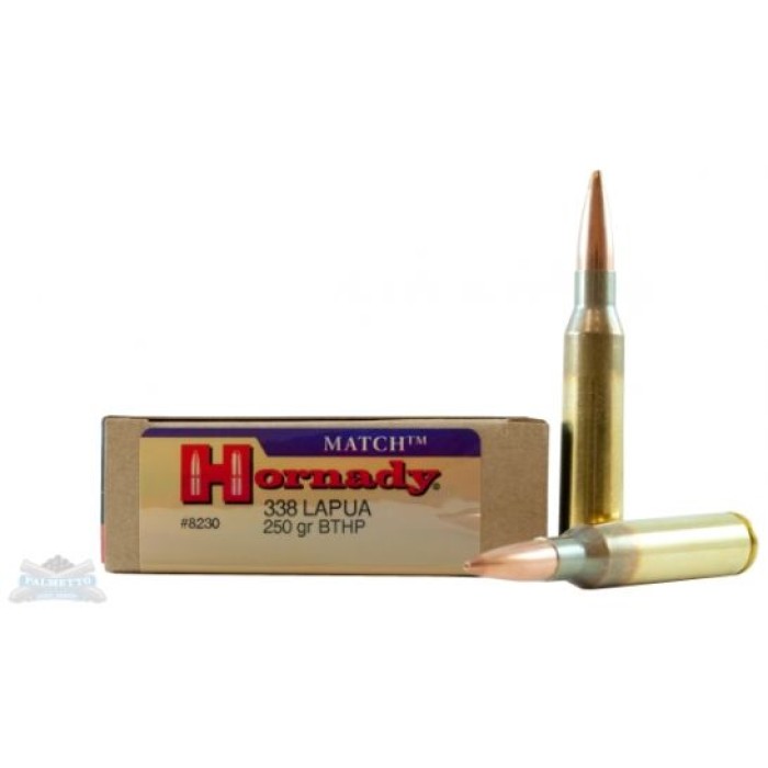 Hornady 338 Lapua Magnum 250gr BTHP Match Ammunition 20rds - 8230